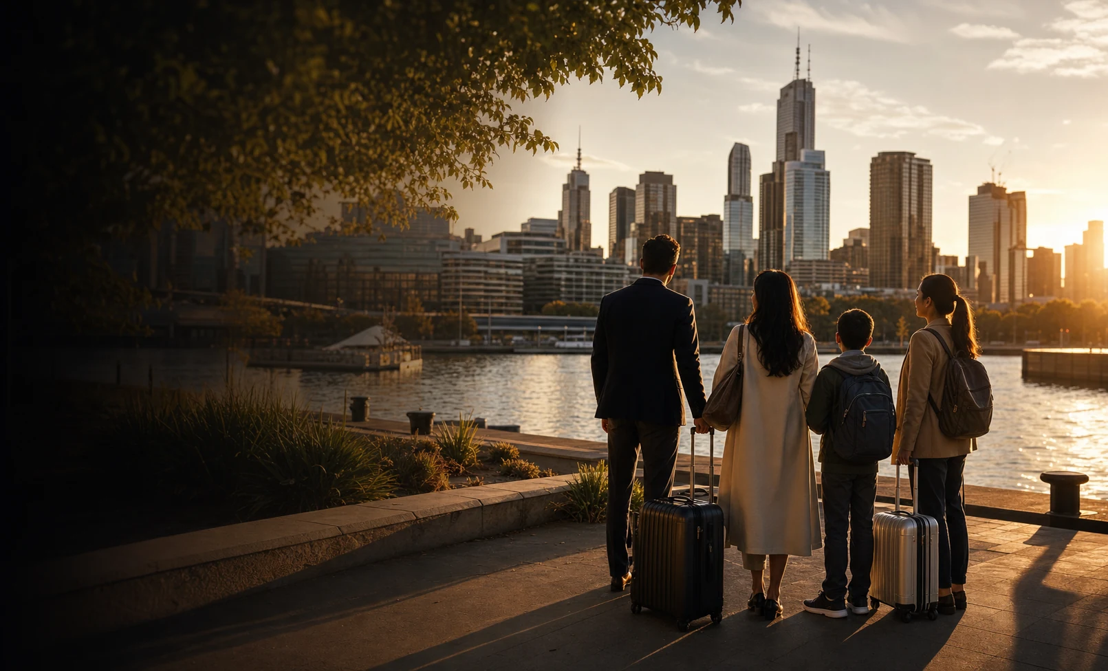 New migrants looking toward a bright Australian city future